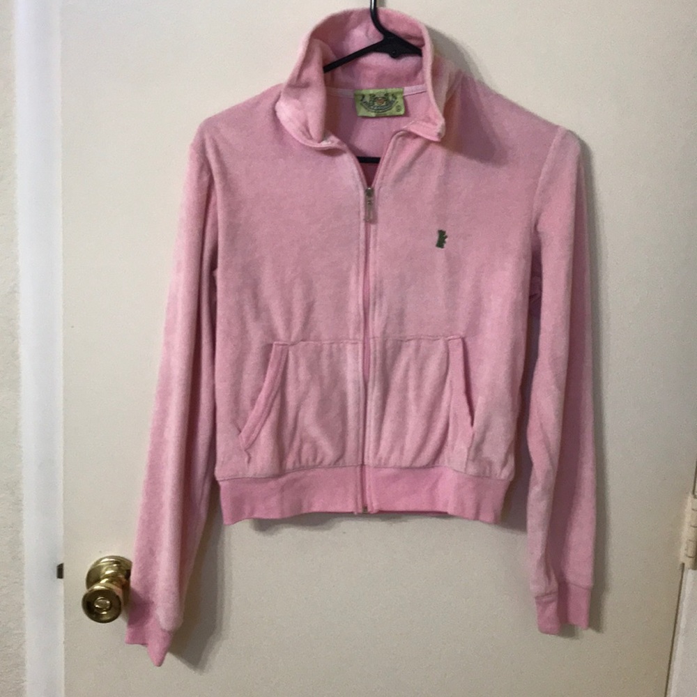 Juicy couture velour pink zip up sweatshirt